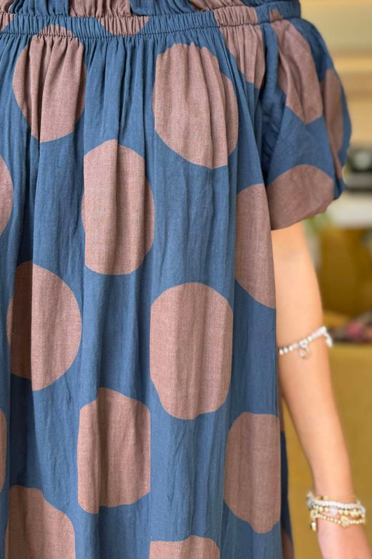 The Tallulah Midaxi Dress Spot Deep Teal